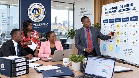 Réunion de travail de l’équipe VECTAFRIQ illustrant les services du pôle 4