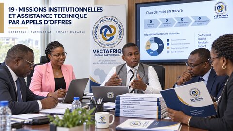 Réunion de travail de l’équipe VECTAFRIQ illustrant les services du pôle 19